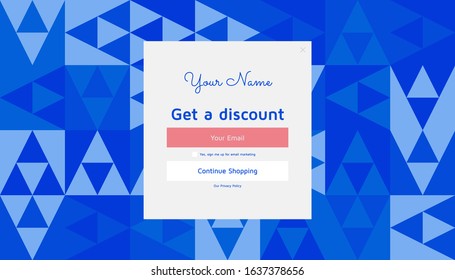 Modern coupon template for web. Universal background with geometric elements for promotion, social media, mobile apps. Discount promo backgrounds with abstract pattern. Email ad newsletter layouts