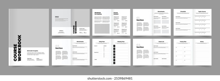 Moderno curso Workbook Design Curso Workbook Template.