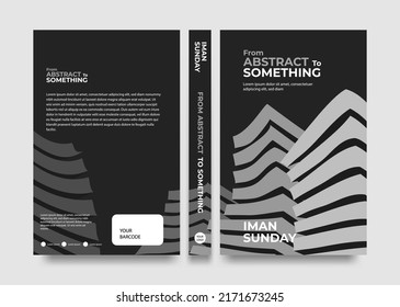 modern cover book template with abstract shape illustrator, blend greyed color.