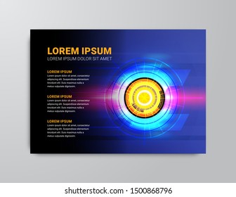 Modern cover brochure template, circle digital design background vector.