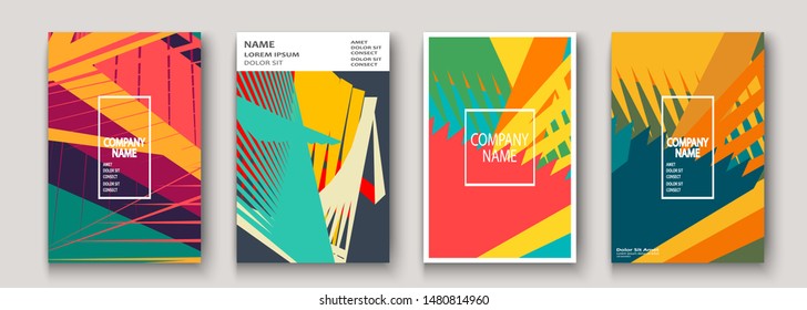 Modern cover collection design. Abstract retro 90s style texture of colorful neon lines. Striped trends background. Future geometric patterns. Design presentations, print, flyer, business cards