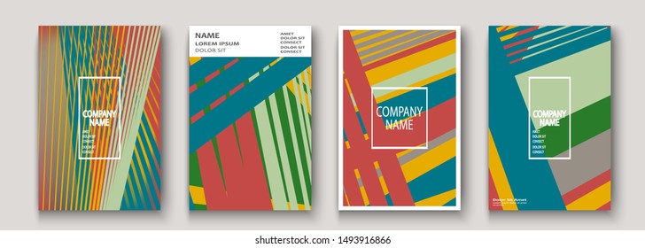 Modern cover collection design. Abstract retro 90s style texture of colorful neon lines. Striped trends background. Future geometric patterns. Design presentations, print, flyer, business cards