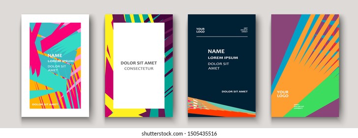 Modern cover collection design. Abstract retro 90s style texture of colorful neon lines. Striped trends background. Future geometric patterns. Design presentations, print, flyer, business cards