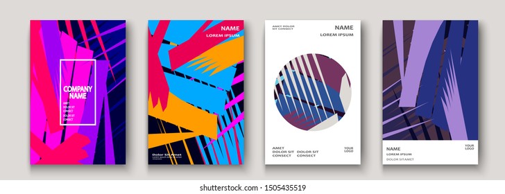 Modern cover collection design. Abstract retro 90s style texture of colorful neon lines. Striped trends background. Future geometric patterns. Design presentations, print, flyer, business cards
