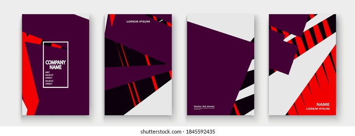 Modern cover collection design vector. Abstract retro style purple red black lines texture. Striped trend background. Futuristic geometric stripe pattern. Design presentation, template, business cards