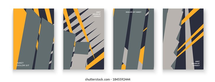 Vector de diseño moderno de la colección de portadas. Resumen de la textura de las líneas amarillo pastel de estilo retro. Fondo de tendencia rayado. Patrón de rayas geométricas futuristas.Presentación de diseño, plantilla, tarjeta de visita