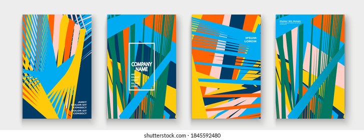 Modern cover collection design vector. Abstract retro style of colorful neon lines texture. Striped trend background. Futuristic geometric stripe pattern. Design presentation, template, business cards