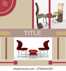 Modern  Cover Design With 3D Rendered Furniture