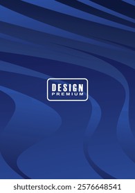 Modern cover design. Abstract wavy (curved) lines pattern gradient blue on premium gradient dark blue background. Creative line vector for business background, brochure template, booklet, flyer, etc.