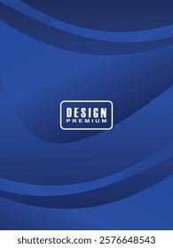  Modern cover design. Abstract wavy (curved) lines pattern gradient blue on premium gradient dark blue background. Creative line vector for business background, brochure template, booklet, flyer, etc.