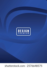  Modern cover design. Abstract wavy (curved) lines pattern gradient blue on premium gradient dark blue background. Creative line vector for business background, brochure template, booklet, flyer, etc.