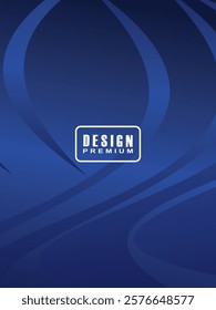  Modern cover design. Abstract wavy (curved) lines pattern gradient blue on premium gradient dark blue background. Creative line vector for business background, brochure template, booklet, flyer, etc.