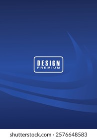  Modern cover design. Abstract wavy (curved) lines pattern gradient blue on premium gradient dark blue background. Creative line vector for business background, brochure template, booklet, flyer, etc.