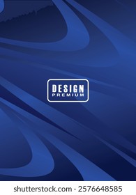  Modern cover design. Abstract wavy (curved) lines pattern gradient blue on premium gradient dark blue background. Creative line vector for business background, brochure template, booklet, flyer, etc.