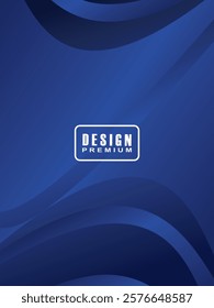  Modern cover design. Abstract wavy (curved) lines pattern gradient blue on premium gradient dark blue background. Creative line vector for business background, brochure template, booklet, flyer, etc.