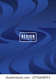  Modern cover design. Abstract wavy (curved) lines pattern gradient blue on premium gradient dark blue background. Creative line vector for business background, brochure template, booklet, flyer, etc.