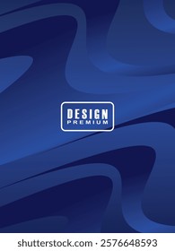  Modern cover design. Abstract wavy (curved) lines pattern gradient blue on premium gradient dark blue background. Creative line vector for business background, brochure template, booklet, flyer, etc.