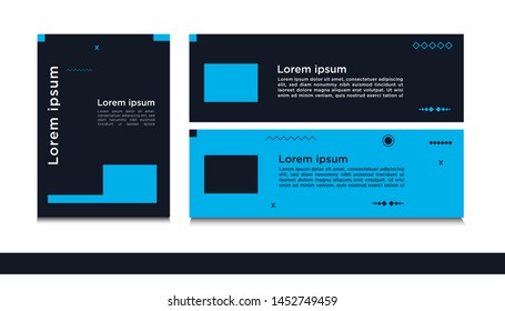 modern cover design with dark blue and black color. modern square and circle banner design with memphis style. can be used to advertising, cover, brochure, flyer, book. vector