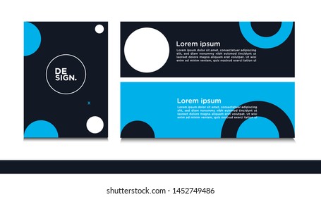 modern cover design with dark blue and black color. modern square and circle banner design with memphis style. can be used to advertising, cover, brochure, flyer, book. vector