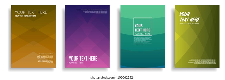 modern cover design with dynamic geometric colorful halftone gradient. vector template for magazine, presentation, poster, brochure in a4 size