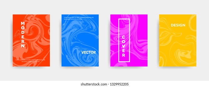 Modern cover design with fluid shapes and trendy bright colors. Suitable for banners, templates, flyers, and other purpose. Vector illustration. 