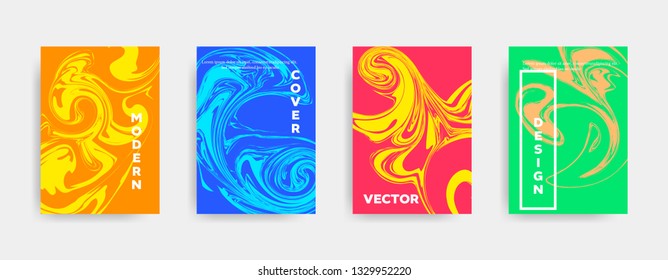Modern cover design with fluid shapes and trendy bright colors. Suitable for banners, templates, mobile app, flyers, and other purpose. Vector illustration. 
