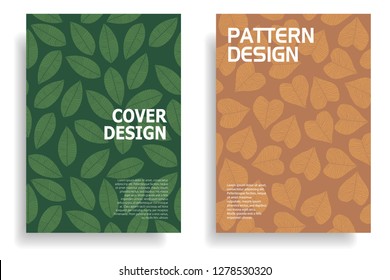 modern cover design with leaf shape element texture background