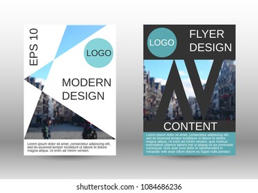 Modern cover design, magazine size a4.Set of two options. Future vector template for creating a fashionable abstract background for a brochure, poster layout, magazine. Eps 10.
