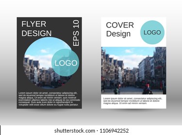 Modern cover design, magazine size a4.Set of two options. Future vector template for creating a fashionable abstract background for a brochure, poster layout, magazine. Eps 10.
