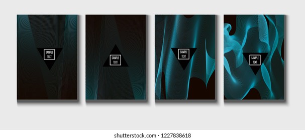 Modern Cover Design, Minimal Futuristic Vector Music Poster. Geometric Design, Waves, Zigzag, Lines, Stripes Corporate Identity. Minimal Business Cover, Banner. Simple Clean Journal Template