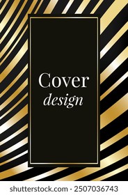 Modern cover design. Premium vintage geometric pattern with texture. Luxury vector with gold color elements for invitation template, restaurant menu, etc. Template.