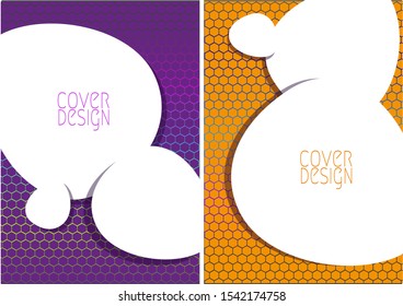 Modern cover design. Rippling cool layer on wire netting background.