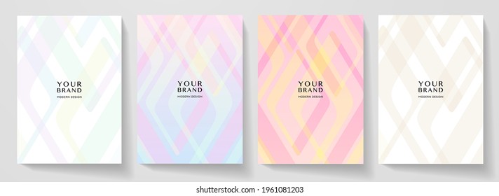 Modern cover design set. Abstract geometry line pattern (curve). Creative colorful triangle shape vector background. Collection for business, brochure template, vertical flyer