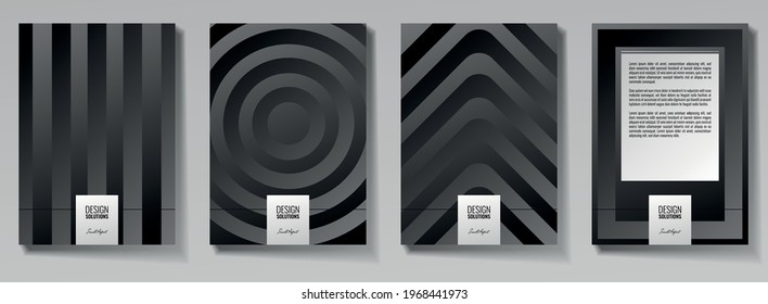 Modern cover design set. Abstract pattern. For business background page, brochure template, booklet, vertical flyer.