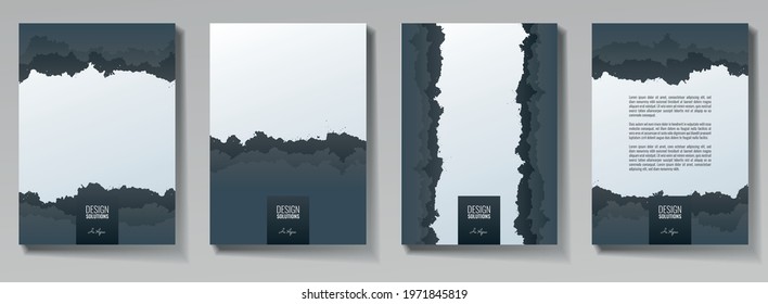 Modern cover design set. Abstract pattern. For business background page, brochure template, booklet, vertical flyer.