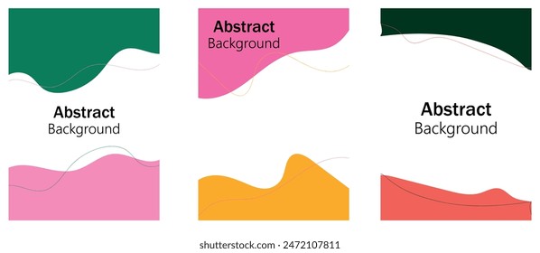 Modern cover design set. Abstract wavy line pattern (curve) in blue, pink, brown color. Creative stripe vector collection for business background, brochure template, vertical flyer	