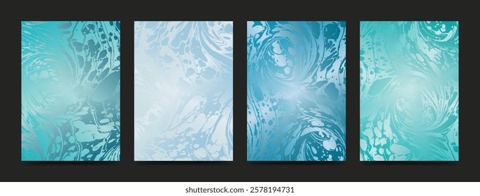 Modern cover design set. Backgrounds with abstract texture. Vector illustrations in A4 size for invitation, card, cover, poster, brochure.