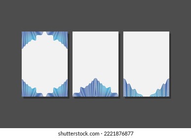 Diseño moderno de la cubierta. Patrón de línea abstracta azul. Plantilla vectorial de banda ondulada azul premium para el fondo de la página profesional, certificado, folleto, bloc de notas