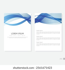 Modern cover design set. Blue, white abstract line pattern. Creative wavy stripe vector collection for business background, certificate, contemporary.
