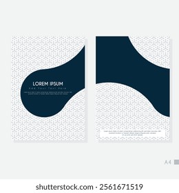 Modern cover design set. Blue, white abstract line pattern. Creative wavy stripe vector collection for business background, certificate, contemporary.
