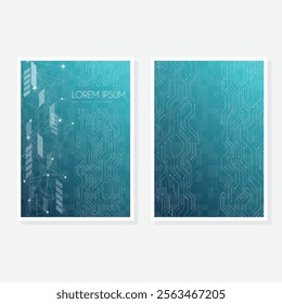 Modern cover design set. Blue, white abstract line pattern. Creative wavy stripe vector collection for business background, certificate, contemporary.
