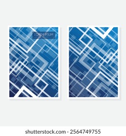 Modern cover design set. Blue, white abstract line pattern. Creative wavy stripe vector collection for business background, certificate, contemporary.
