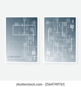 Modern cover design set. Blue, white abstract line pattern. Creative wavy stripe vector collection for business background, certificate, contemporary.
