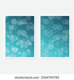 Modern cover design set. Blue, white abstract line pattern. Creative wavy stripe vector collection for business background, certificate, contemporary.
