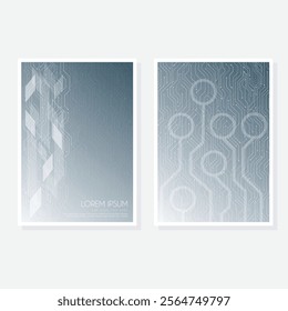 Modern cover design set. Blue, white abstract line pattern. Creative wavy stripe vector collection for business background, certificate, contemporary.
