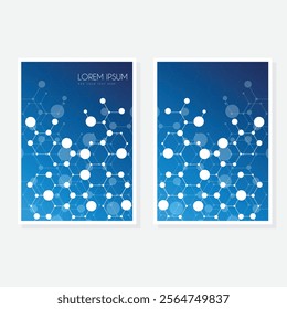 Modern cover design set. Blue, white abstract line pattern. Creative wavy stripe vector collection for business background, certificate, contemporary.
