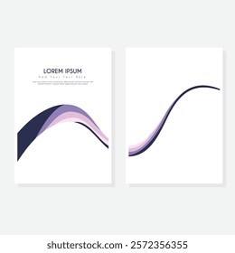 Modern cover design set. Blue, white abstract line pattern. Creative wavy stripe vector collection for business background, certificate, contemporary.	
