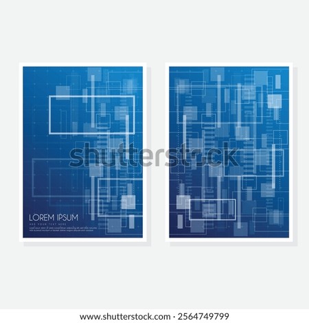 Modern cover design set. Blue, white abstract line pattern. Creative wavy stripe vector collection for business background, certificate, contemporary.
