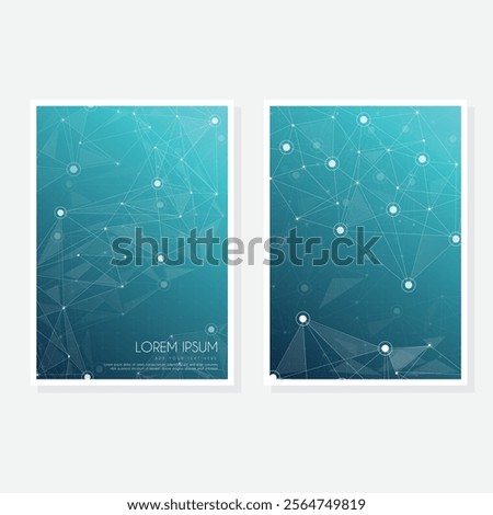 Modern cover design set. Blue, white abstract line pattern. Creative wavy stripe vector collection for business background, certificate, contemporary.
