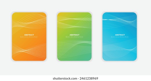 Modern cover design set collection. colorful abstract line pattern. Creative wavy stripe collection layout for business background, certificate, brochure template, contemporary planner, ads